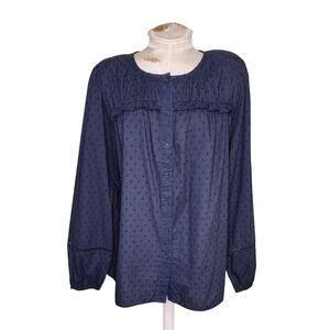 Lane Bryant‎ Long-Sleeve Flounce Button-Down Shirt Size 14 NWT